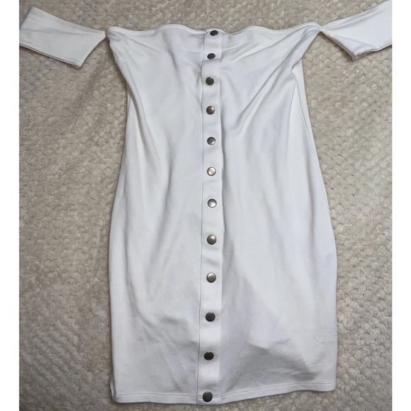 Off the shoulder button up mini dress - Picture 1 of 1